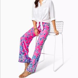 Lilly Pulitzer Vibrant Floral Wide Leg Pants